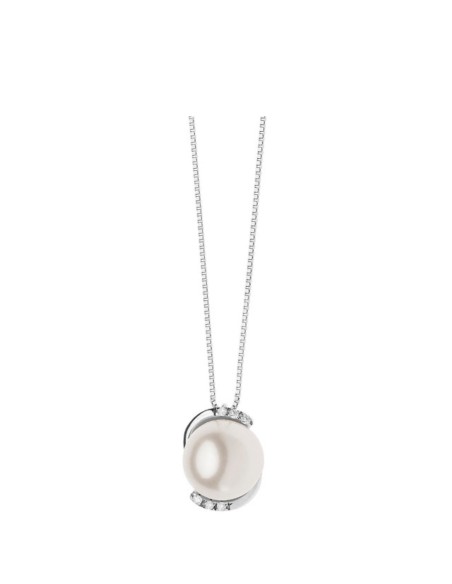 Collana Perle e Diamanti in Oro 18 kt – Gioielleria Usai