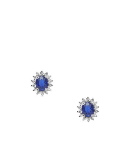 Orecchini Oro, Diamanti e Zaffiri Blu Comete - Gioielleria Usai