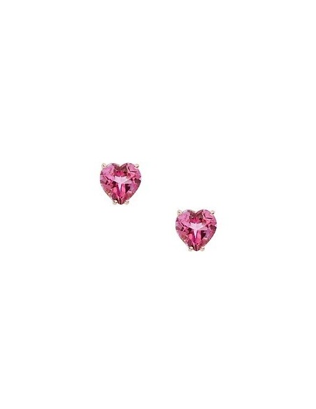 Orecchini Comete Oro Bianco e Rosé con Topazio Rosa a Cuore – Gioielleria Usai