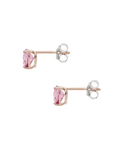 Orecchini Comete Oro Bianco e Rosé con Topazio Rosa a Cuore – Gioielleria Usai