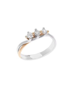 Anello Trilogy Bicolore Oro e Diamanti – Acquista Online