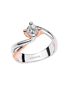 Anello Solitario Bicolore Oro e Diamante – Acquista Online