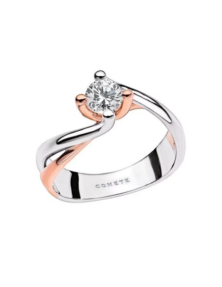 Anello Solitario Bicolore Oro e Diamante – Acquista Online