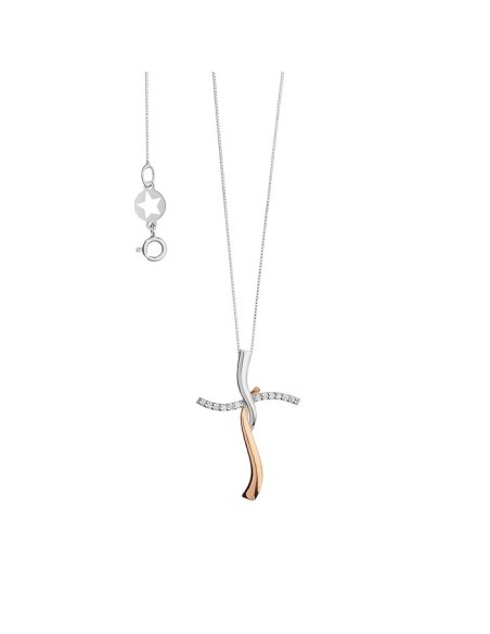 Collana Croce Bicolore Oro e Diamanti – Acquista Online