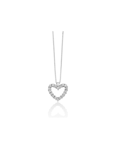 Collana Cuore in Oro Bianco e Diamanti – Acquista Online