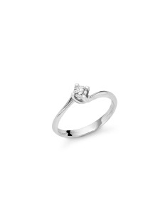 Solitario Valentino in Oro Bianco con Diamante – Anello Fidanzamento