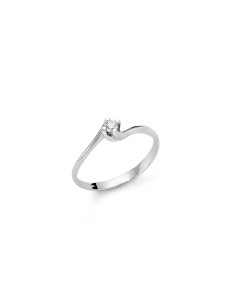 Solitario Valentino in Oro Bianco con Diamante 10 pt – Anello Fidanzamento