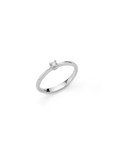 Solitario con Diamante a Griffe in Oro Bianco – Anello Fidanzamento