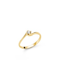 Solitario Valentino in Oro Giallo con Diamante 10 pt – Anello Fidanzamento