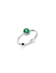 Anello Smeraldo e Diamanti in Oro Bianco – Acquista online