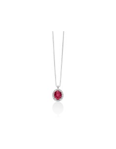 Collana Rubino e Diamanti in Oro Bianco – Acquista Online