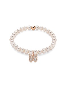 Bracciale Oriente con Perle e Farfalla in Argento Rosa – Acquista Online