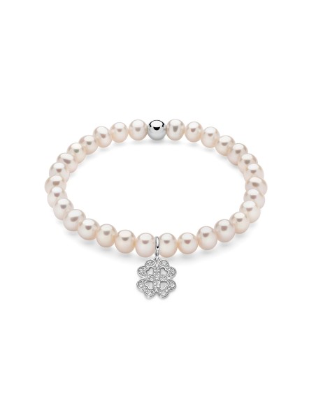 Bracciale Perle Vere Oriente con Quadrifoglio – Acquista Online