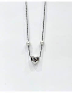 Collana Miluna Argento con Perle e Cuore Oro Rosa – Acquista Online