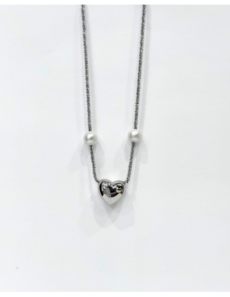 Collana Miluna Argento con Perle e Cuore Oro Rosa – Acquista Online