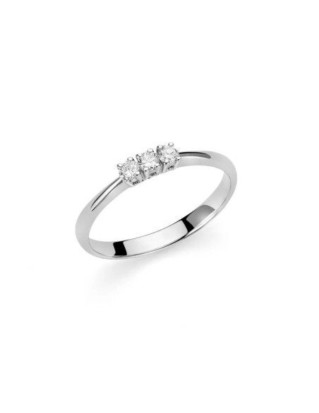 Anello Trilogy Miluna Oro Bianco con 3 Diamanti 18 Punti – LID3227-018G7