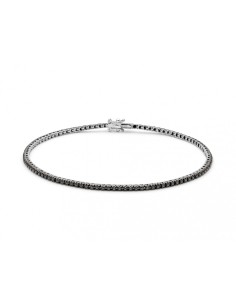 Bracciale Tennis Uomo Miluna Oro Bianco con Diamanti Neri 66 Punti – BRD863-066N