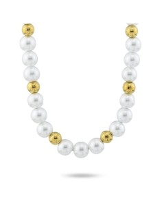 Collana di Perle e Boules Grandi Placcata Oro Giallo | Collezione Mikiami