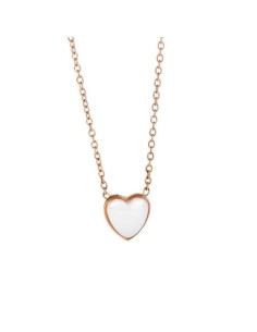 Collana Cuore in Ceramica Bianca | Oro Rosa o Oro Giallo | Collezione Ceramica 2