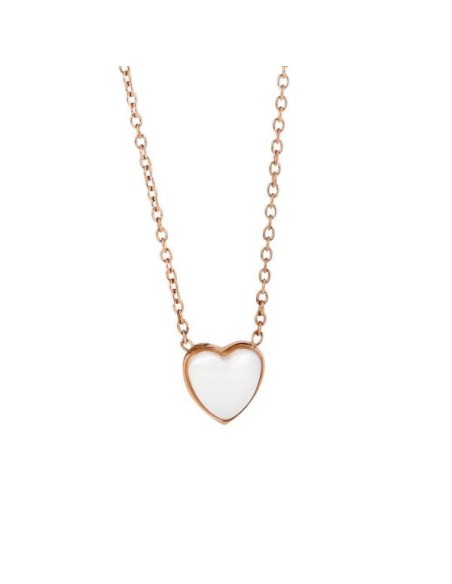 Collana Cuore in Ceramica Bianca | Oro Rosa o Oro Giallo | Collezione Ceramica