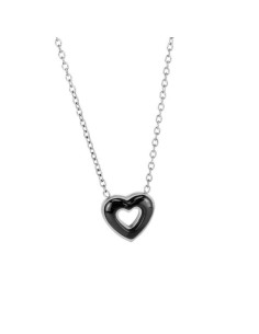 Collana Cuore in Ceramica Nera | Oro Giallo o Rodiata | Collezione Ceramica 2