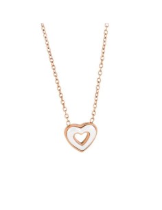 Collana Cuore in Ceramica Bianca Oro Rosa – Collezione Ceramica