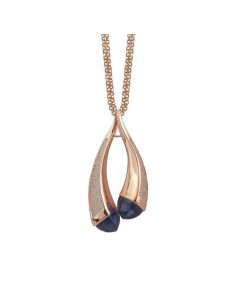 Collana Doppio Filo Oro Rosa con Cristalli Light Sapphire – Caleida