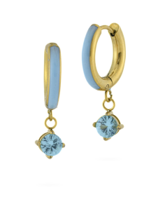 Orecchini a cerchio colore acquamarina – Collezione Jolie | Acquista online