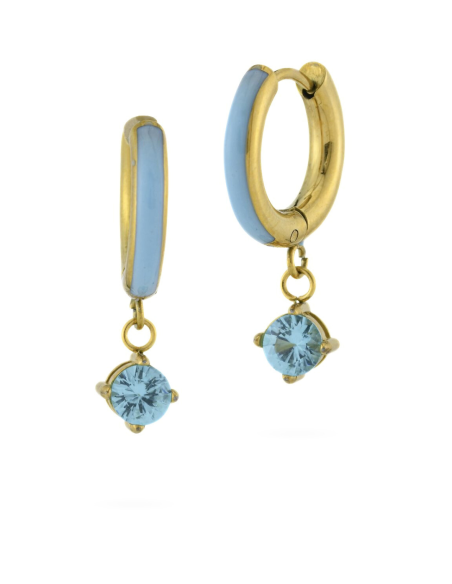 Orecchini a cerchio colore acquamarina – Collezione Jolie | Acquista online
