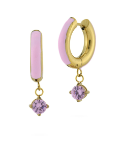 Orecchini a cerchio grande rosa – Collezione Jolie | Acquista online