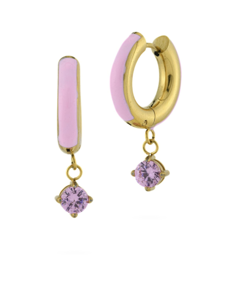 Orecchini a cerchio grande rosa – Collezione Jolie | Acquista online