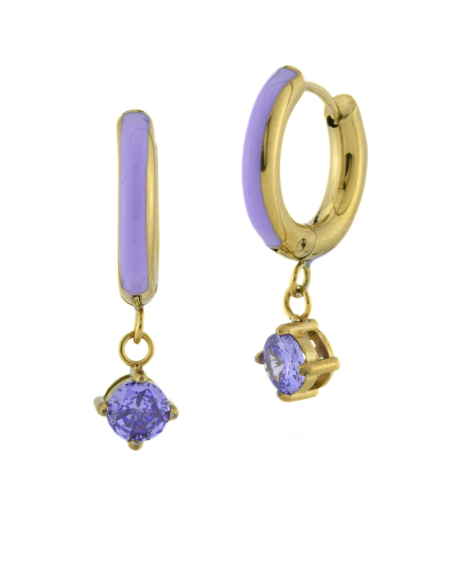 Orecchini a cerchio color tanzanite – Collezione Jolie | Acquista online