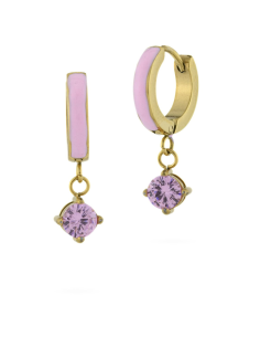 Orecchini a cerchio rosa piccoli – Collezione Jolie | Acquista online