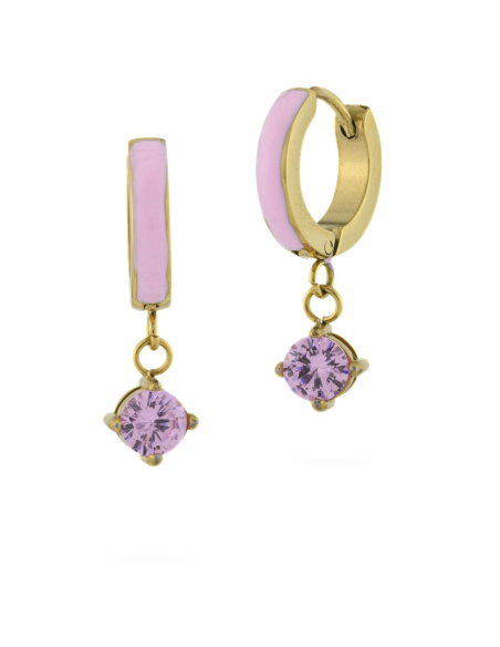 Orecchini a cerchio rosa piccoli – Collezione Jolie | Acquista online