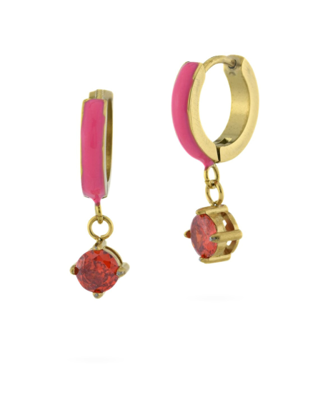 Orecchini a cerchio misura piccola rosa pesca – Collezione Jolie | Acquista online