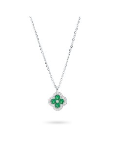 Collana Quadrifoglio Argento con Zirconi – Acquista Online
