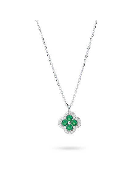 Collana Quadrifoglio Argento con Zirconi – Acquista Online