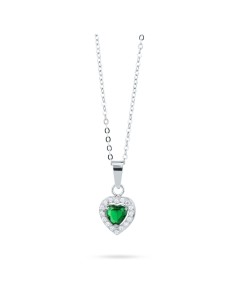 Collana Cuore in Acciaio con Cristallo Verde – Acquista Online