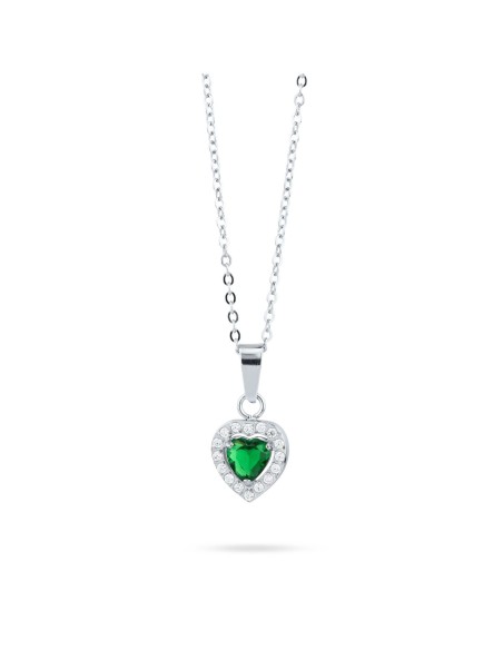 Collana Cuore in Acciaio con Cristallo Verde – Acquista Online