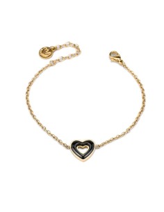 Bracciale cuore acciaio e ceramica placcato oro – Acquista online