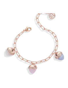 Bracciale in Bronzo Placcato Oro Rosa con Cristalli e Zirconi – KBR010RS