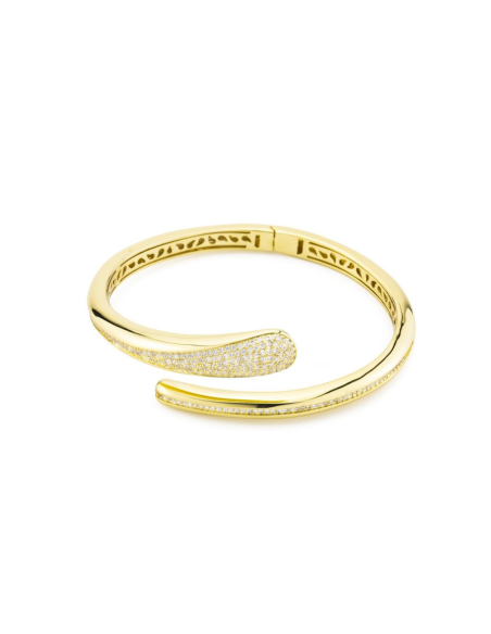 Bracciale contrarié placcato Oro Giallo con Pavé di Zirconi – KBR027D