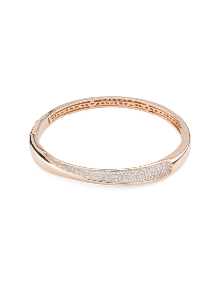 Bracciale Rigido Oro Rosa con Zirconi – Shop Online