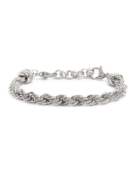 Bracciale Uomo Acciaio Catena Corda – Regolabile e Resistente