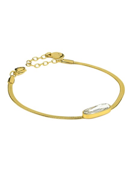 Bracciale Morbido Placcato Oro con Cristallo – Varianti Colore