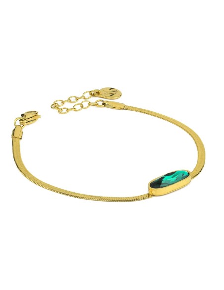 Bracciale Morbido Placcato Oro con Cristallo – Varianti Colore