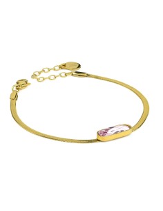 Bracciale Morbido Placcato Oro con Cristallo – Varianti Colore 2