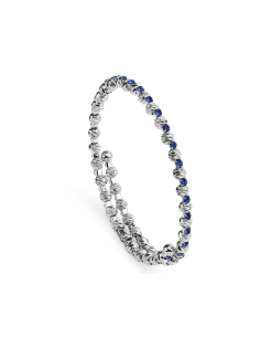 Bracciale Rodiato con Boules e Cristalli Purple – Collezione Luminosa