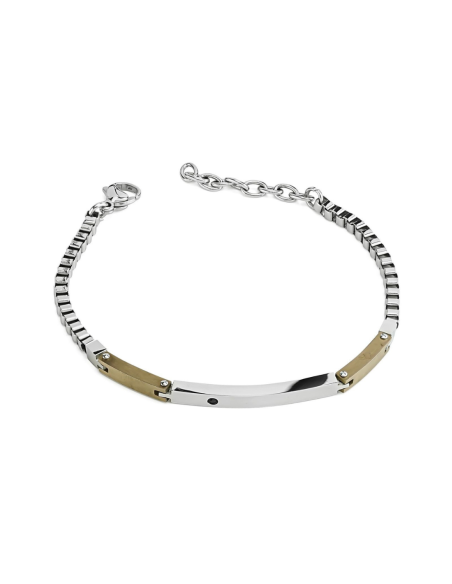 Bracciale Uomo Acciaio Maglia Cubica Giallo Ambra – Collezione MAN