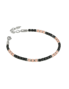 Bracciale Uomo Agata Nera ed Ematite Rosa – Acciaio 316L